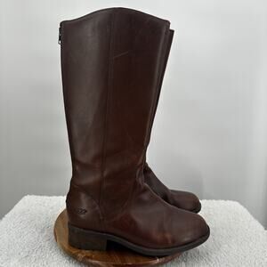 UGG Boots Womens 9 Tall Riding Shearling Lined Leather Winter Zip 1006038 Seldon